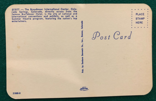 Postcard - The Broadmoor International Center, Colorado Springs, Colorado, USA - Picture 2 of 2