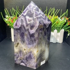 8.9LB 7.8" Natural  Dream Amethyst Obelisk Tower  Crystal Quartz Healing Reiki
