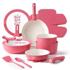 Carote A13987 18 Pcs Ceramic Nonstick Cookware Set, Pots and Pans with