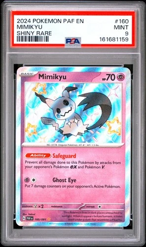 2024 POKEMON PAF EN-PALDEAN FATES SHINY RARE #160 MIMIKYU PSA 9