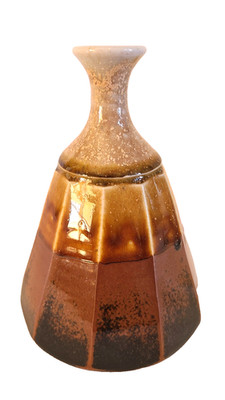 Tom Edwards artist signed Brown Studio Pottery Vase 5.5''