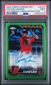 Colton Cowser RC GREEN AUTO /99 2024 Topps Chrome Update PSA 9 Autograph #AC-CC
