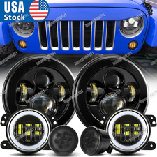 For Jeep Wrangler Jk 2007-17 7 Round Led Headlights Fog Lights Turn Signal Kits