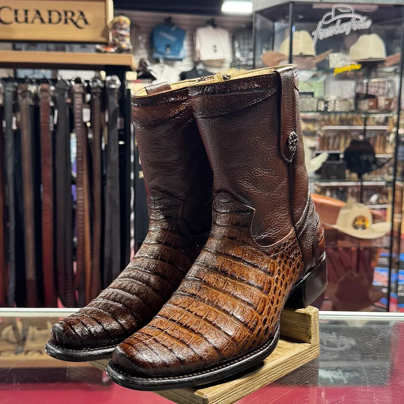 Genuine Leather Caiman Alligator Print Dubai Square Toe  display picture 1