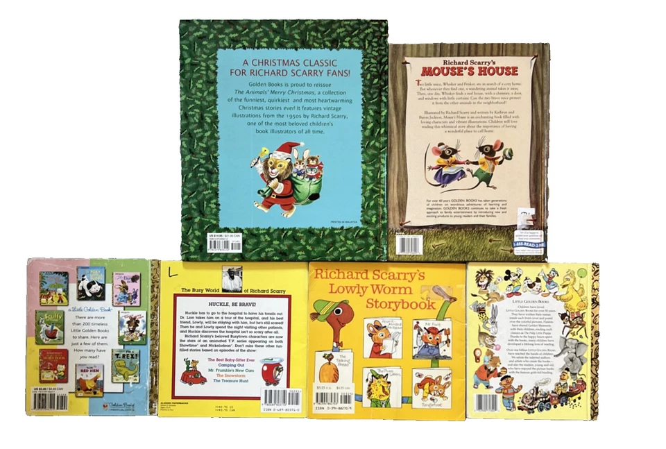 Richard Scarry Children’s Book Lot of 6 Cars Trucks Best Word Book VTG Kids HC - Image 2 of 4