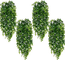 4Pcs Fake Hanging Plants 2.7ft Fake Plants Eucalyptus Leaves UV Resistant Fake V