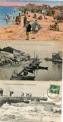 PALAVAS LES FLOTS Sea Beach Right and Left Bank LOT of 3 cards