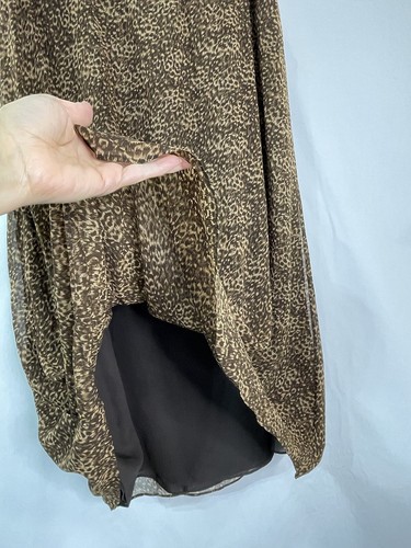 Maxi gonna INC donna taglia 16W stampa animalier 100% rayon elastico in vita zip linea A - Foto 4 di 12