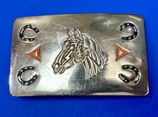 Horseshoe Horse Head Southwestern Native Design Vintage 80S Chambers Belt Buckle