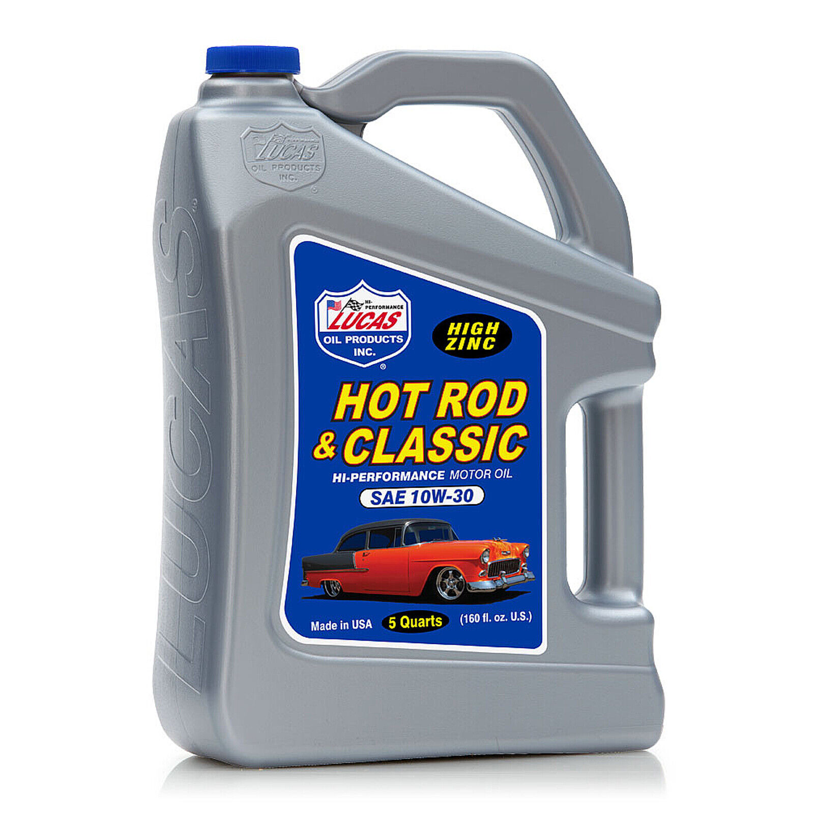 Lucas Oil 10679 SAE 10W-30 Hot Rod & Classic Car Motor Oil w/ High Zinc 5 Quarts