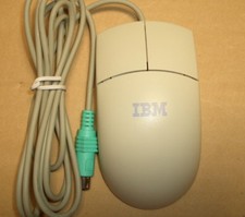 IBM FRU 10L6145, NEW WHITE SLEEK 2 BUTTON BALL PS/2 MOUSE