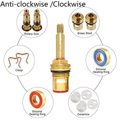 Ceramic Shower Bath Tap Valve Cartridge – 3/4-Inch Quarter-Turn Flow Control, Copper Shell & Bronze Core, 80mm Stem – For Standard Faucets