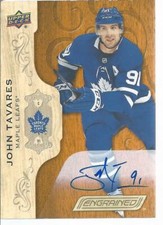 2018-19 Upper Deck UD Engrained JOHN TAVARES Autograph #28 Toronto Maple Leafs