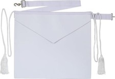 MASONIC CANDIDATE / ENTERED APPRENTICE SHEEP LEATHER APRON ALL WHITE - Lambskin