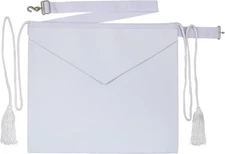 MASONIC CANDIDATE / ENTERED APPRENTICE SHEEP LEATHER APRON ALL WHITE - Lambskin