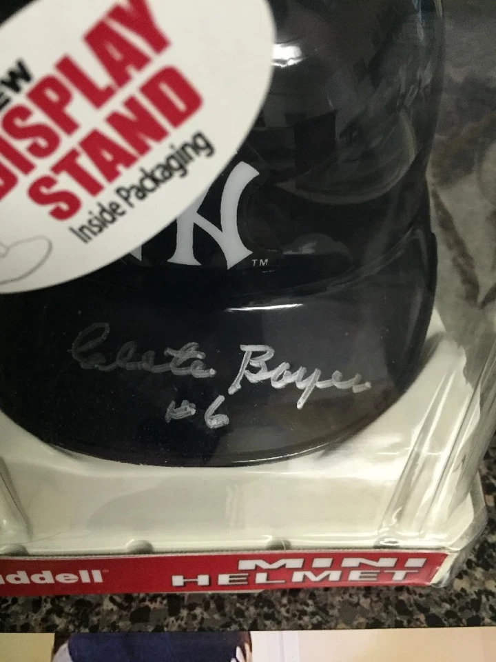 Minicasco Riddell firmado Clete Boyer New York Yankees #6 inscripción Foto 2 de 4
