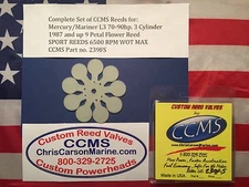 CCMS Mercury/Mariner Sport Reed Valve L3 70-90hp. 3 Cyl. 1987 and up  PN.239FS