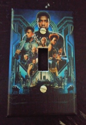 Custom Handmade Black Panther Movie Style Two - Single Toggle Light Switch Cover