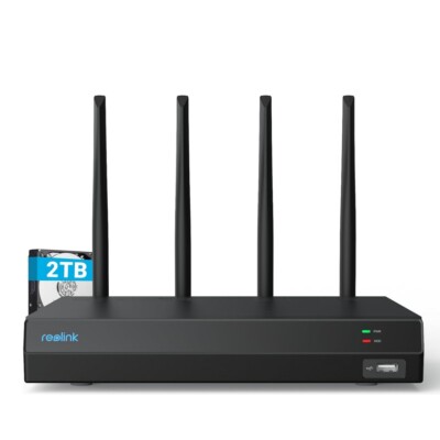 Reolink 4K 12CH WLAN NVR WiFi 6 und WiFi Kameras 2TB HDD für Überwachungssystem