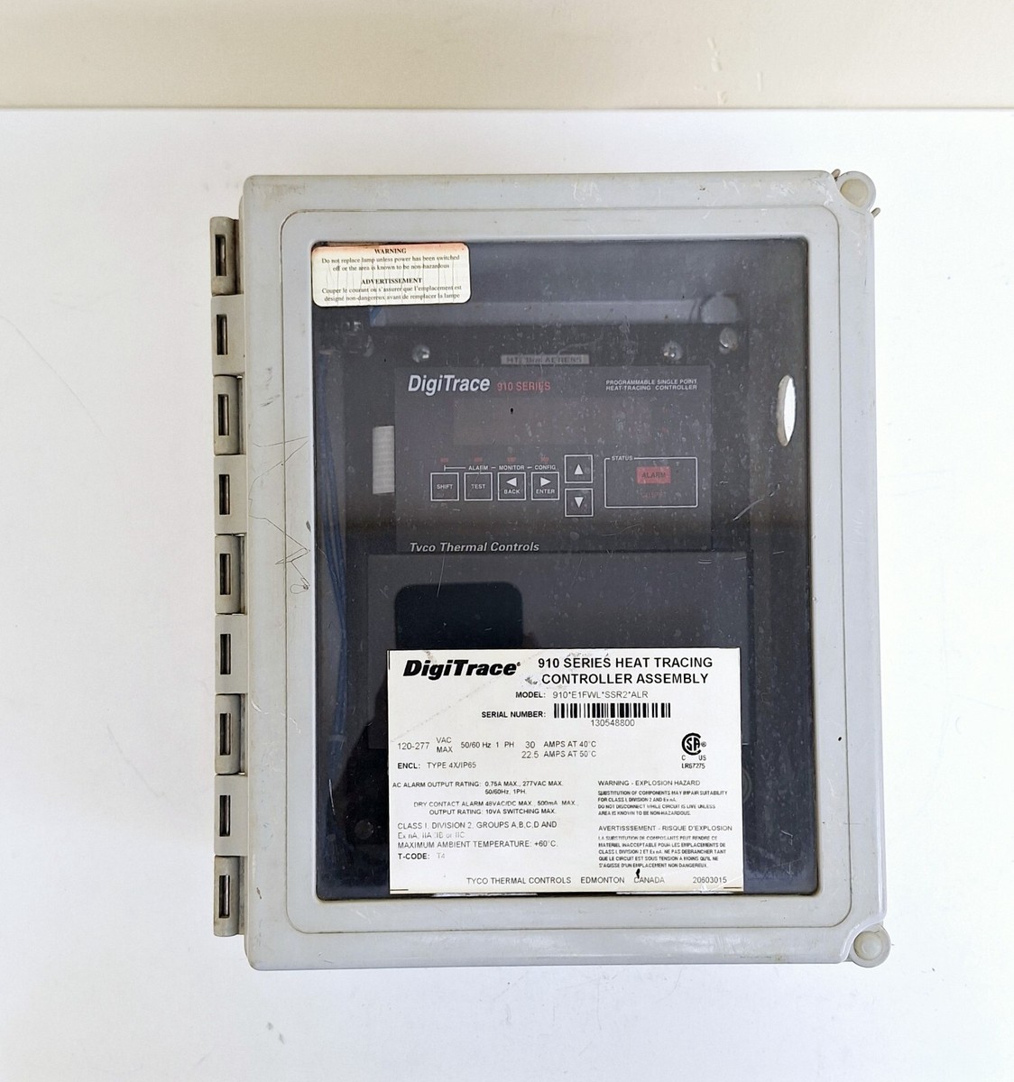 DigiTrace 910*E1FWL*SSR2*ALR 910 Series Heat Tracing Controller