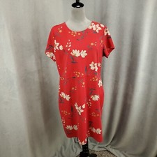 Old Navy Floral Dress Womens Size XL White Flowers Sheath Back Zip Short Sleeve