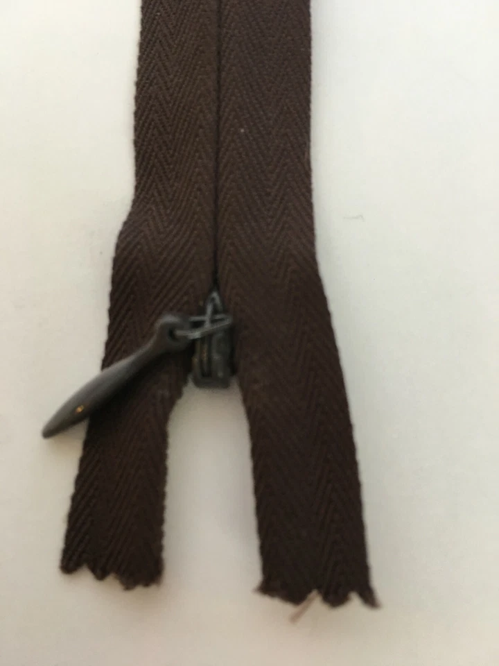 Unique by YKK Zipper Vintage Invisible 9" Brown 7 -9 Inches Polyester Knit Japan - Image 3 of 4