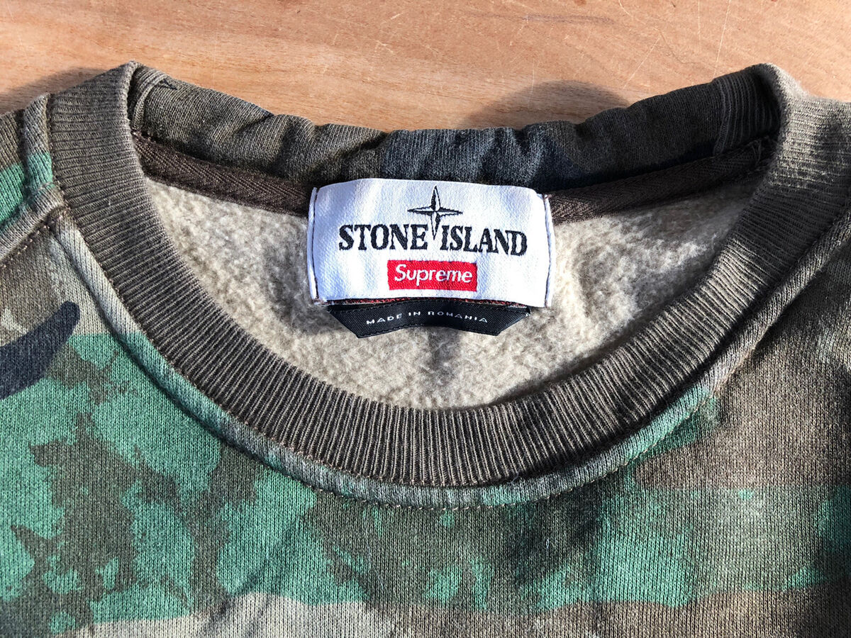 FW14 STONE ISLAND X SUPREME WOODLAND CAMO CREWNECK MEDIUM M FW14 STONE ISLAND X SUPREME WOODLAND CAMO CREWNECK MEDIUM M