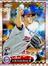 2012 TOPPS Chrome X-FRACTOR #154 Liam Hendricks Rookie Card  Minnesota Twins