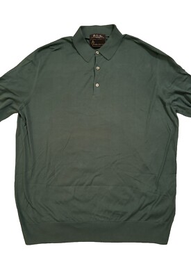Loro Piana Vicuna Sea Island Cotton Polo Button Shirt Long Sleeve