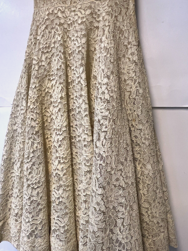 Vintage Cotillion Lace Sleeveless Formal Dress Prom Party Lined Netting- 6 or 8 - Picture 3 of 12
