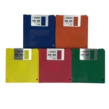 Vintage Floppy Disk Collection Featuring AOL Fonto Verbatim Clip Art Lot Of 23