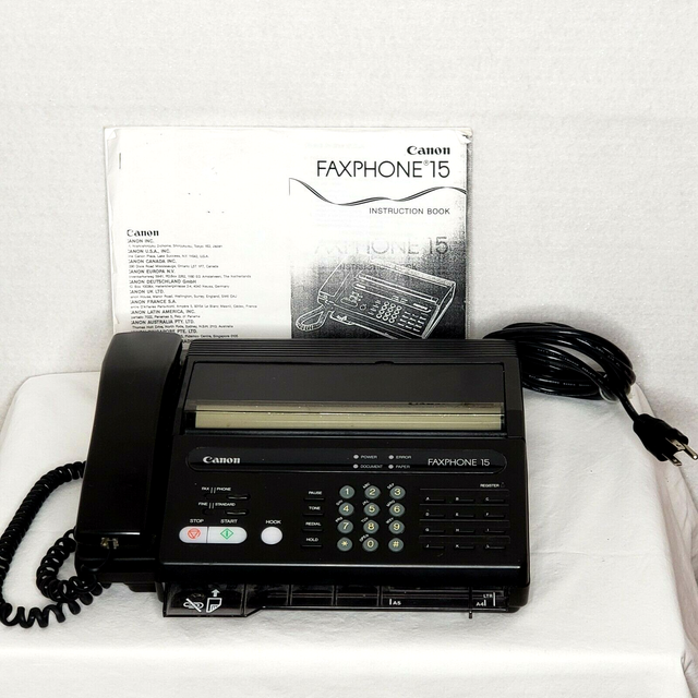 Vintage Canon FAXPHONE 15 Facsimile Transceiver H11091 Copier Fax