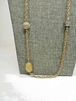 Collier Ann Taylor Loft - 32 Perles Marron Facettées Et Ton Or - Occasion