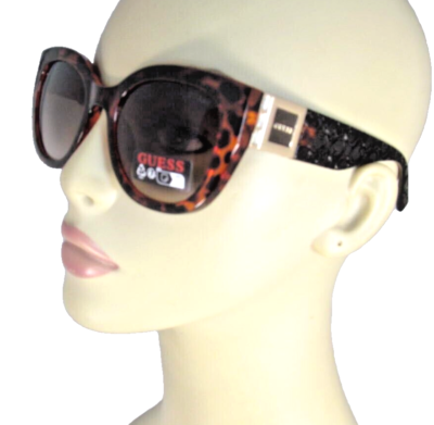 GUESS Cat Eye Tortoise Shell Sunglasses Logo Print Arms  display picture 1