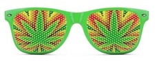 Weed Sunglasses - Funny Shades - Green Frames
