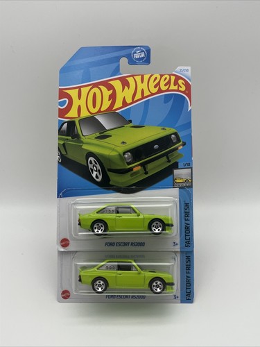 2024 Hot Wheels Ford Escort RS2000 Green #23 Mainline Case A - Lot Of 2 - 1:64 - Picture 1 of 5