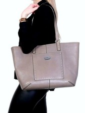   MICHAEL KORS ASTOR DARK TAUPE LEATHER SILVER STUD LARGE TRAVEL TOTE BAG  NWT 