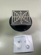 Square Floor Drain 4-1/2" in Brushed Nickel w/ Stainless Steel Strainer