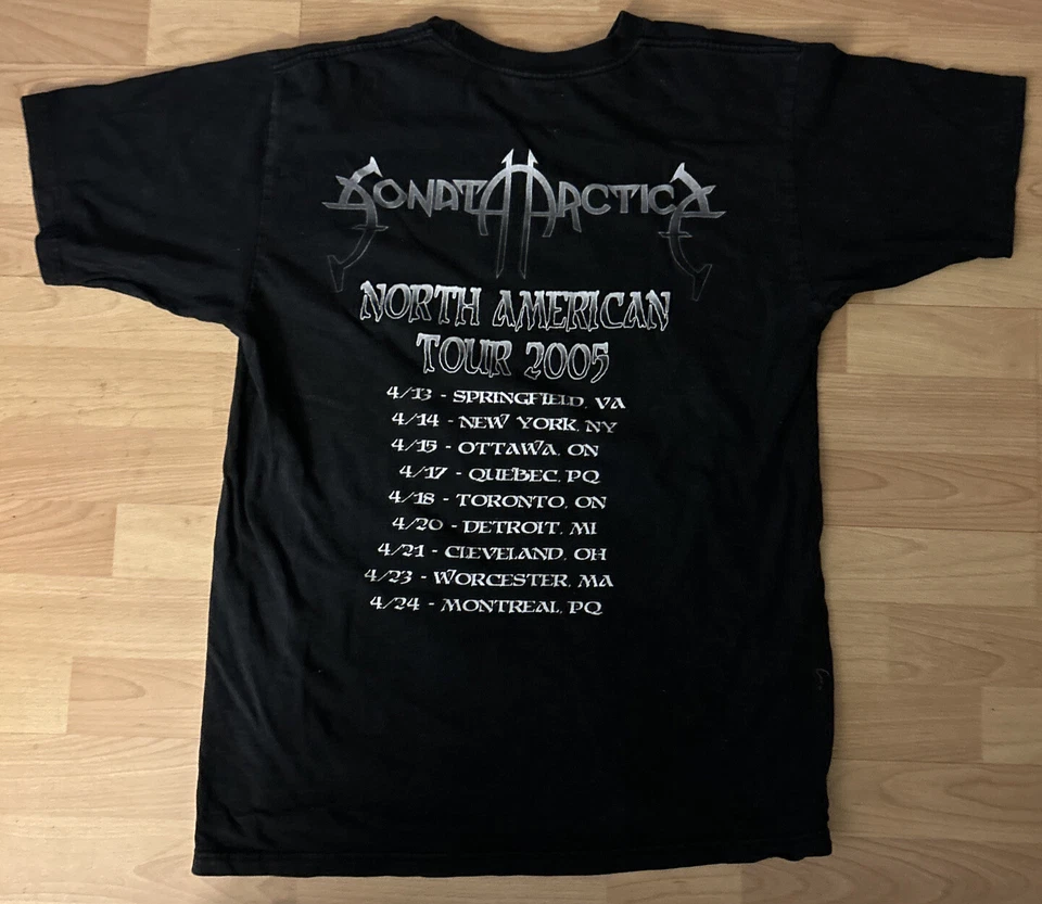 Camiseta Sonata Arctica Heavy Metal Rock Music Band N. American Tour Grande L 2005 Foto 3 de 3