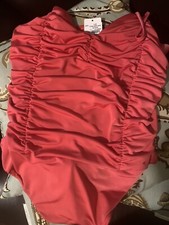 Bodysuit Line Mesh With partial ruffle trim. Size large Color- Pink
