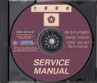 1990 Dodge Pickup Truck Shop Manuell Cd D150-D350 Ramcharger W150-W350 Service