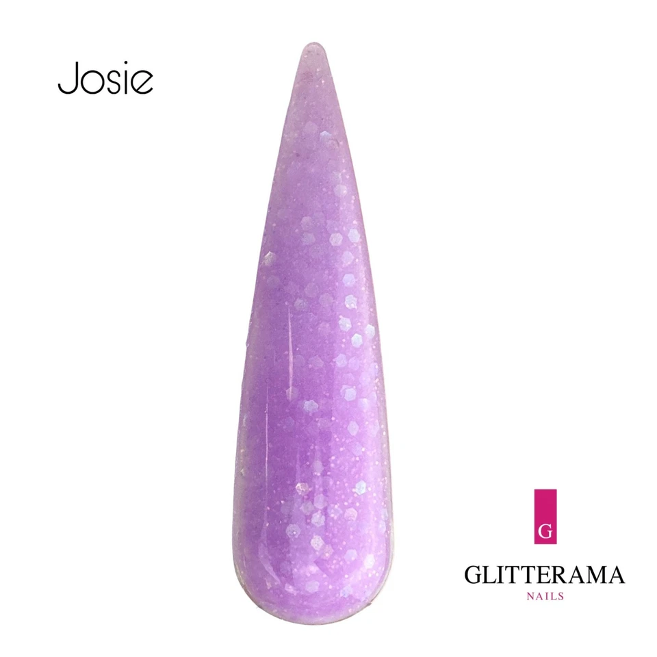 JOSIE Glitter coloured acrylic powder Glitterama lilac glitter shimmer chunky