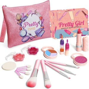 Kit de maquillage pour enfants Ensemble de jouets lavables 19pcs Cadeau sécuritaire pour filles non toxiques Nouveau