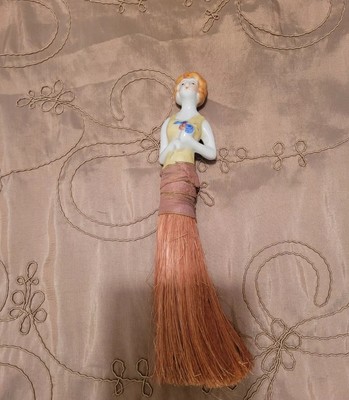 Antique Japanese Bisque  Half Doll Half Broom Brush