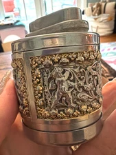 Erhard & Sohne Vintage Brass Table Lighter Baroque Cherub German Collectible