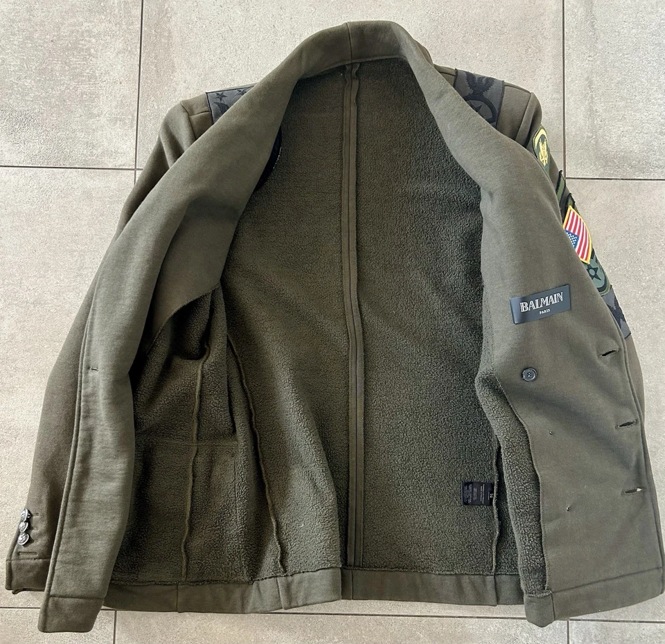 BALMAIN Military-Jacke, Olivgrün,Gr. 52, Top-Zustand,Made in France,Tolle Badges - Bild 4 von 4