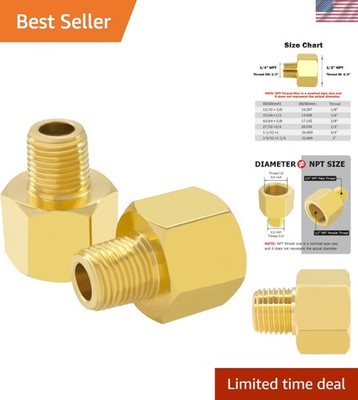 Multi-Functional 2PCS Brass Adapter 1/4'' Male to 1/2'' Female NPT Fittings