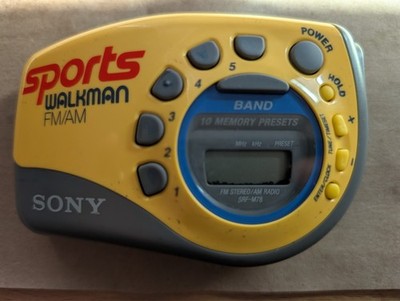   Sony Sports Walkman SRF-M78 AM/FM Radio + Armband Strap Yellow - TESTED  