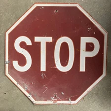 STOP road sign 24x24 1954 S673