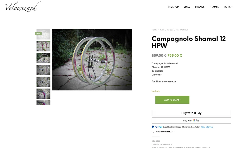 Campagnolo Shamal 12 HPW / 8 Sp Shimano / Clincher / c record #VELOWIZARD - Bild 3 von 4